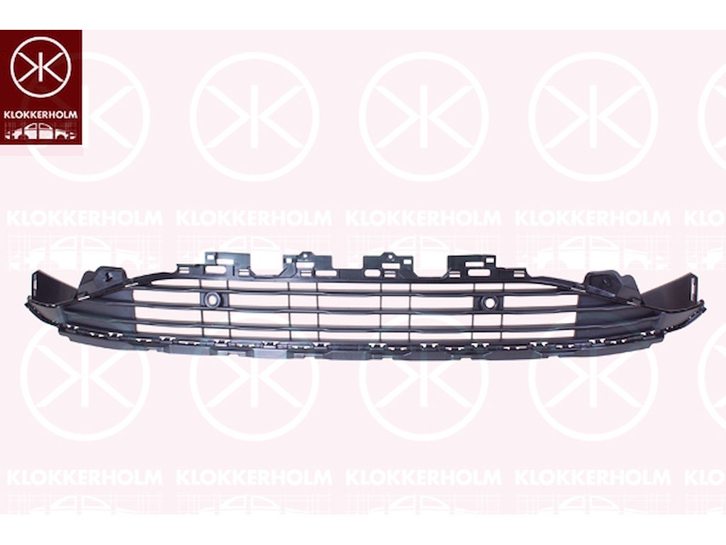 Ventilationsgaller, stötfångare, Fram, svart, med hål för parkeringshjälp