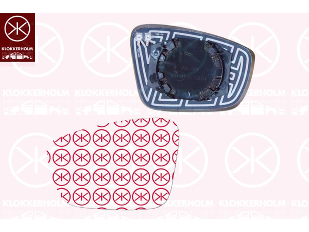 Mirror Glass, exterior mirror, Left, Heatable, Convex