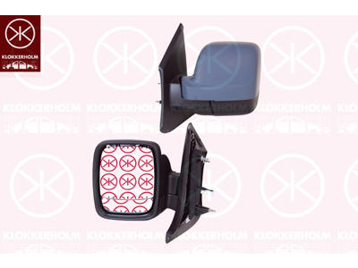 Exterior Mirror, Left, w/primer, Convex