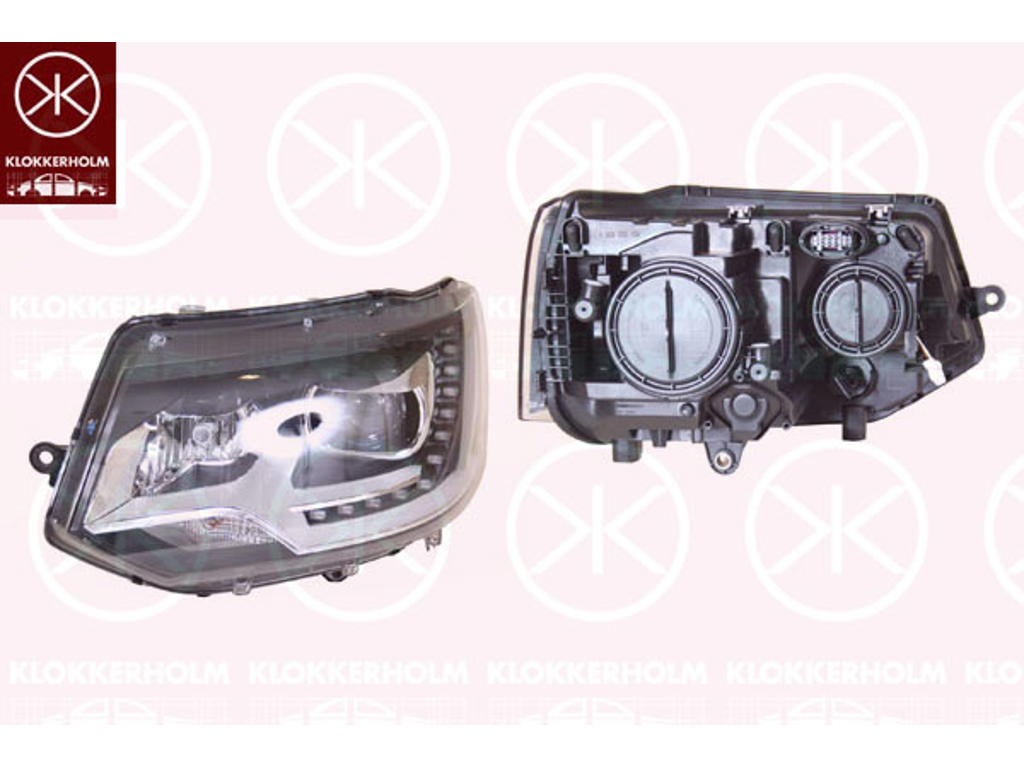 Forlygte, venstre, Bi-Xenon, D3S/H7, med kørelys (LED), uden styreenhed til Xenon, uden indstillingsmotor for LWR, AL