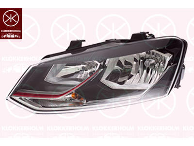 Headlight, GTI, Left, Illuminance [lx]: 20, H7/H7, with motor for headlamp levelling, Housing Colour: black, Hella