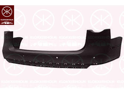 Bumper, Rear, with hole(s) for park distance control, Number of bores: 4, w/primer