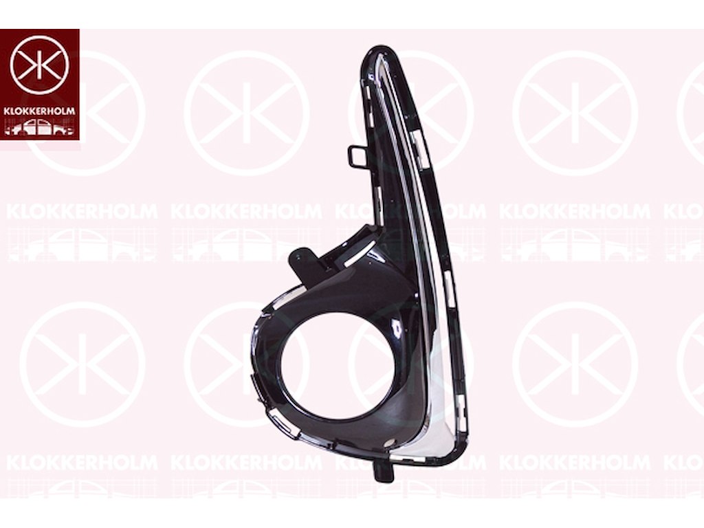 Ventilation Grille, bumper, chrome/black, Right Front, with hole(s) for fog lights