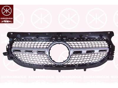 Radiator Grille, Front, chrome/black, Upper section