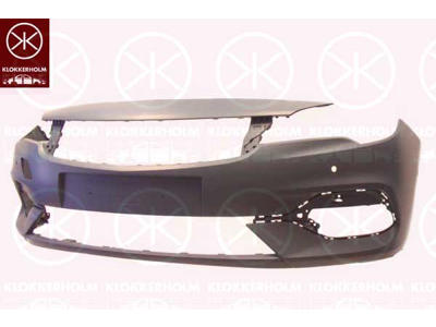 Bumper, w/primer, with hole(s) for park assist (parallel parking), Front, Number of bores: 4