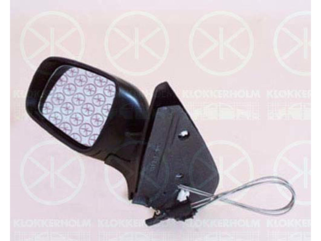 Exterior Mirror, Right, Control: cable pull, w/primer, black, Convex