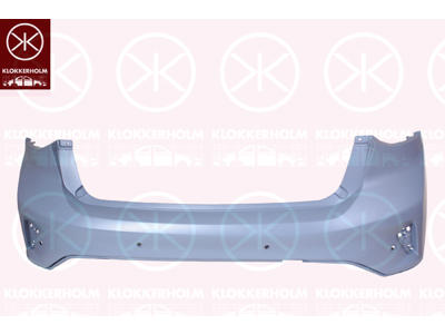 Bumper, w/primer, Rear, with hole(s) for park distance control, Number of bores: 4