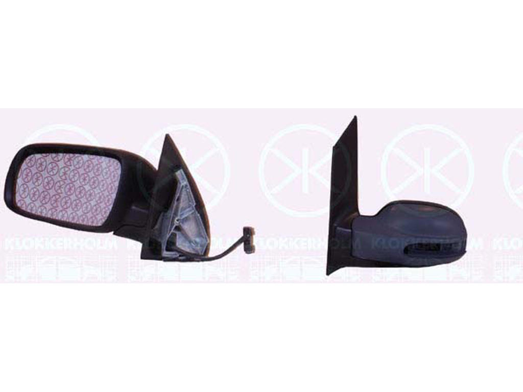 Exterior Mirror, Left, for electric mirror adjustment, Electronically foldable, Heatable, Aspherical, w/primer