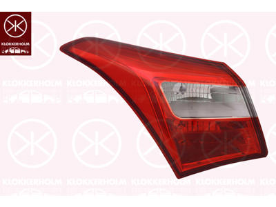 Tail Light Assembly, without bulb holder, Left, Outer section