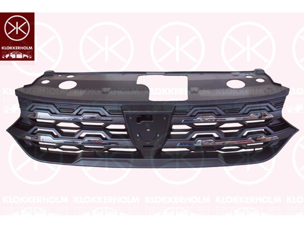 Radiator Grille, Front, chrome/black, Upper section