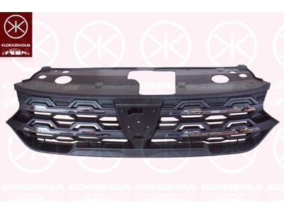 Grille de radiateur, avant, chrome/noir, Partie supérieure