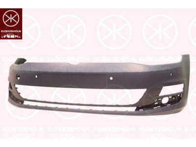 Bumper, with hole(s) for park assist (parallel parking), Front, Number of bores: 6, w/primer