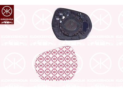 Mirror Glass, exterior mirror, Right, Heatable, Convex