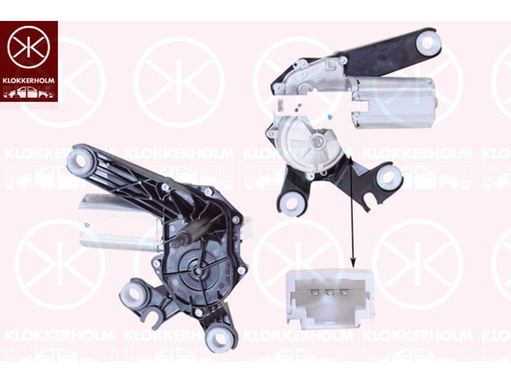 Wiper Motor, Rear, Voltage [V]: 12