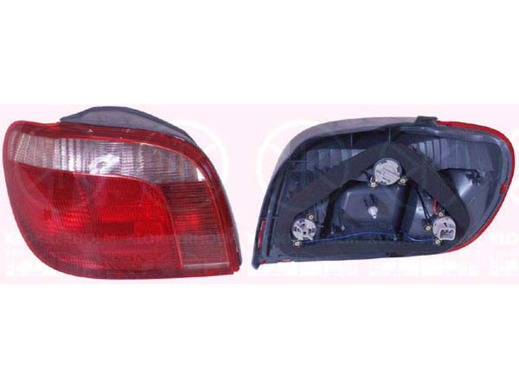 Tail Light Assembly, with bulb holder, Koito type, white/red, Left