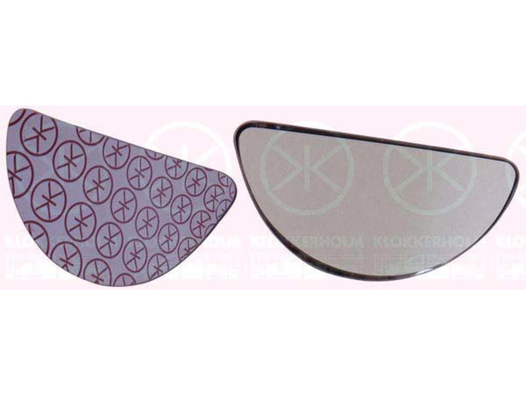 Verre de rétroviseur, rétroviseur extérieur, convexe, gauche, Partie inférieure