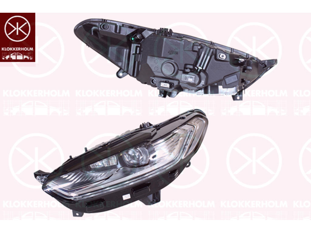 Основная фара, справа, Освещенность [лк]: 17.5, светодиодный, без логотипа: Ford Dynamic LED, с дневным светом фар (LED), для автомобилей с адаптивным светом фар, Valeo
