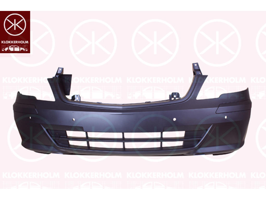 Bumper, with hole(s) for park assist (parallel parking), Front