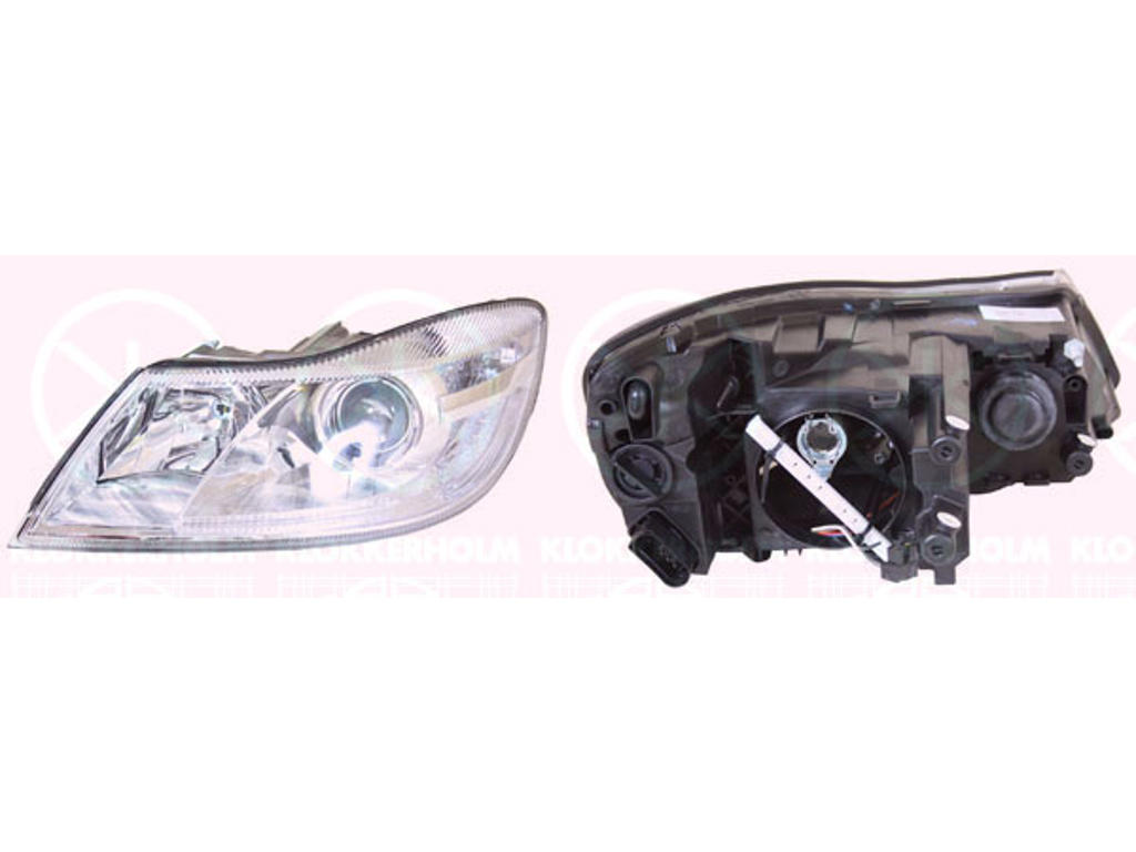 Headlight, H7/H1, with motor for headlamp levelling, Left, Illuminance [lx]: 17.5