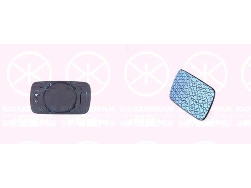 Mirror Glass, exterior mirror, Aspherical, Heatable, blue, Left