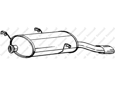Rear Muffler, See accessories list for additionally required parts:  