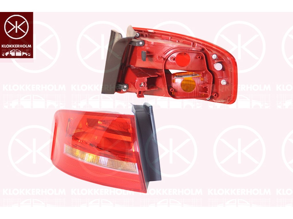 Tail Light Assembly, without bulb holder, Left, Outer section