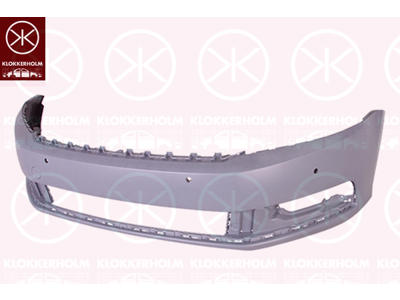 Bumper, Front, with hole(s) for park distance control, Number of bores: 4, w/primer, not for trim level: R-LINE