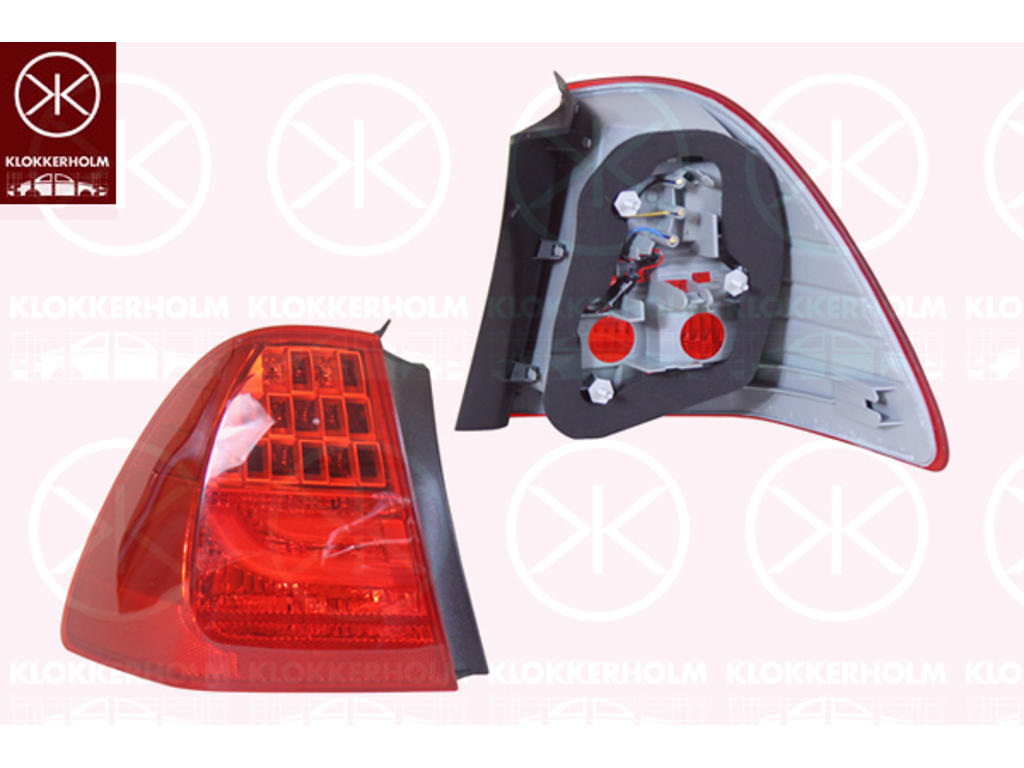 Tail Light Assembly, LED, without bulb holder, Left, Outer section