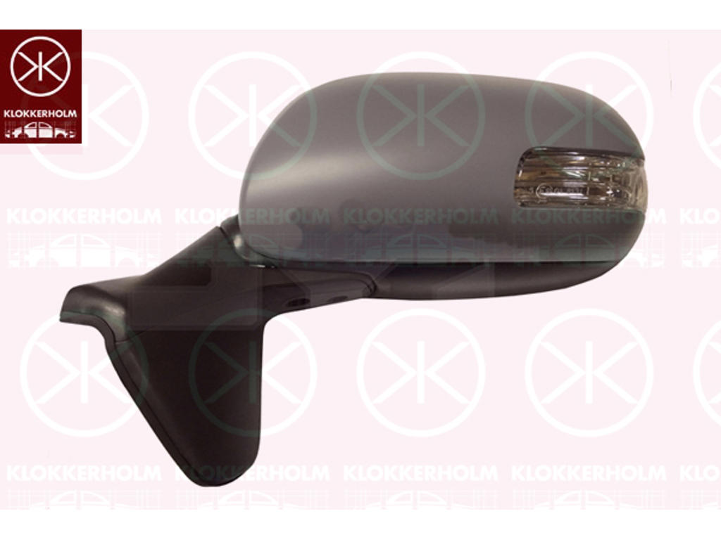 Exterior Mirror, Right, for electric mirror adjustment, with indicator, Number of pins: 7, w/primer, Heatable, Convex
