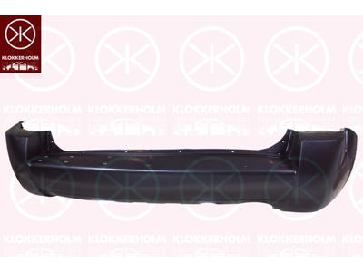 Bumper, w/primer, Rear, black, Exhaust System: with exhaust pipe