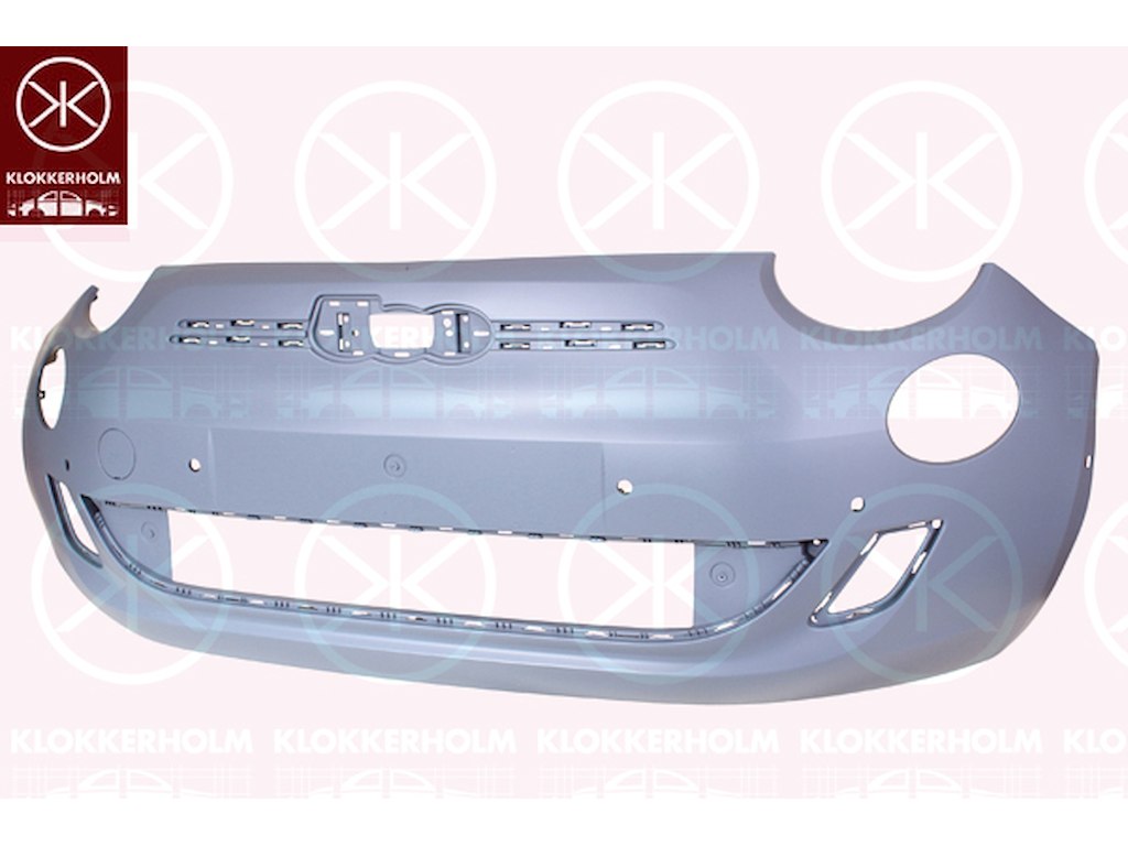 Bumper, w/primer, with hole(s) for park assist (parallel parking), Front, Number of bores: 6