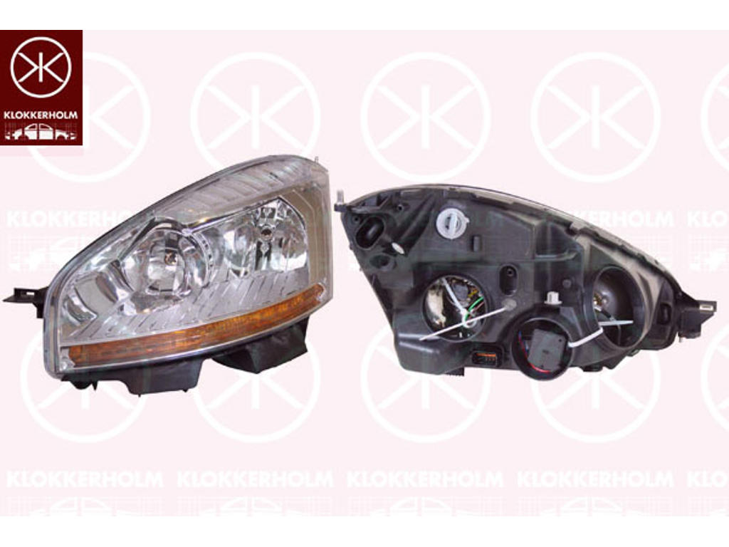Headlight, Left, Illuminance [lx]: 30, H7/H1, Indicator Colour: yellow, with motor for headlamp levelling