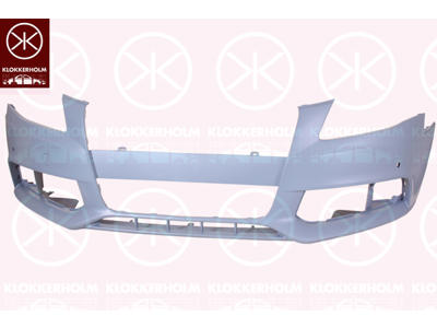 Bumper, w/primer, Front, without hole(s) for washer nozzle, with hole(s) for park distance control