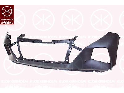 Bumper, with hole(s) for park assist (parallel parking), Front, black, Number of bores: 6