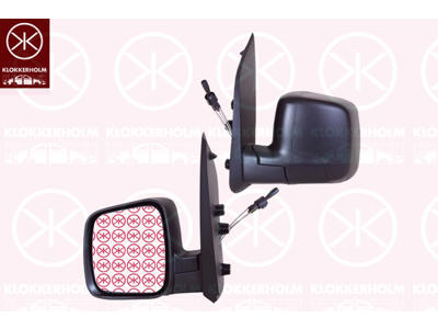 Exterior Mirror, Control: cable pull, Convex, Left