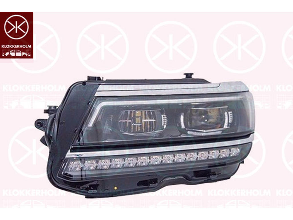 Headlight, Left, LED, with dynamic bending light, without LED control unit for daytime running-/position ligh, with daytime running light (LED), AL