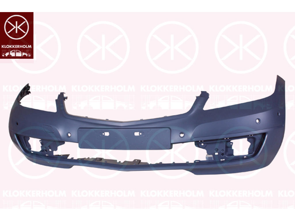 Bumper, with hole(s) for park assist (parallel parking), CLASSIC, Front, dark grey