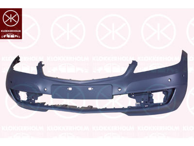 Bumper, with hole(s) for park assist (parallel parking), CLASSIC, Front, dark grey