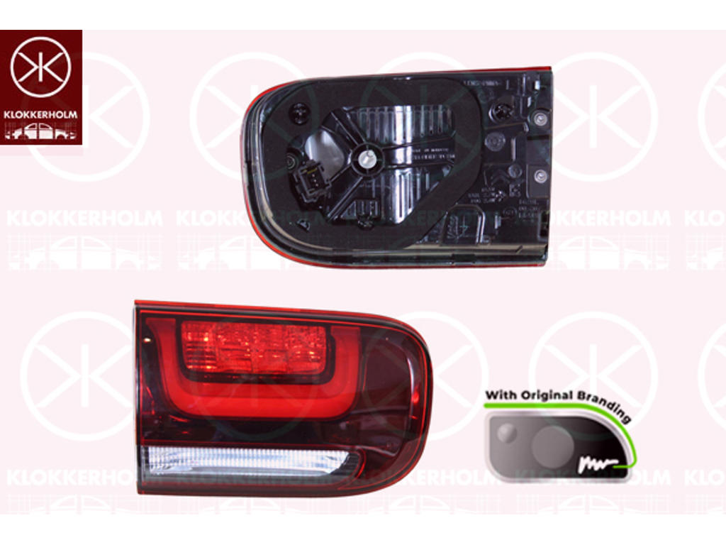 Tail Light Assembly, Right, Inner Section, with lettering, with bulb holder, Valeo