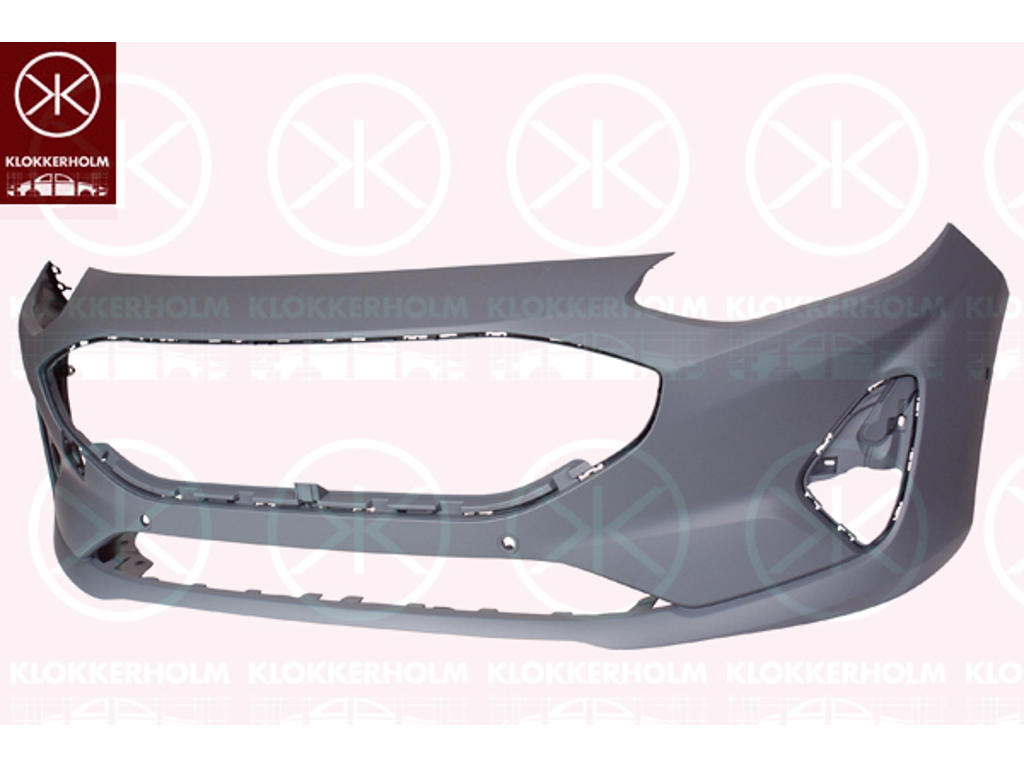Bumper, TITANIUM, with hole(s) for park distance control, Number of bores: 4, Front, w/primer