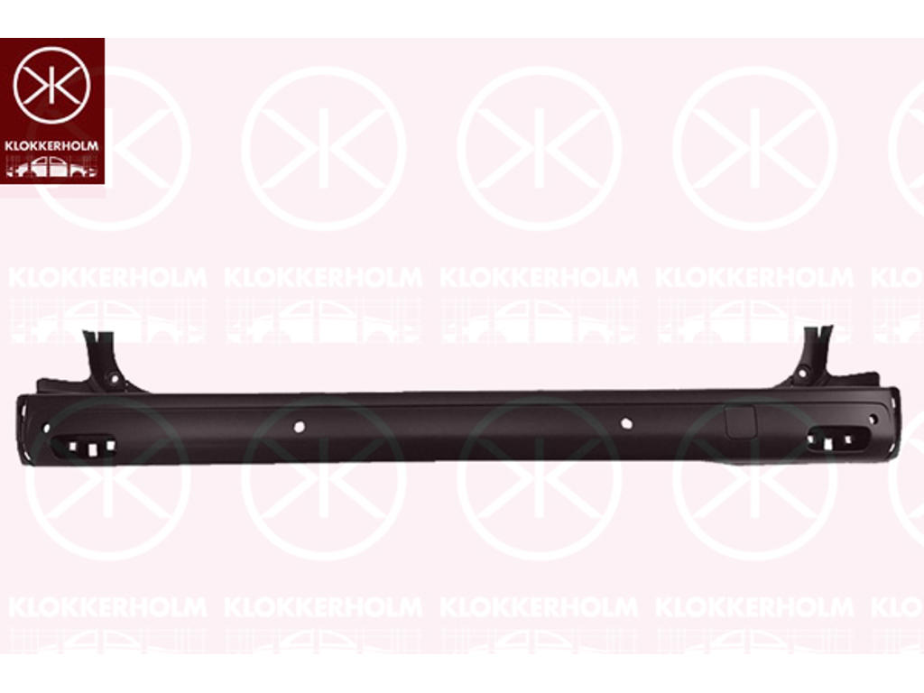 Bumper, long, with hole(s) for park distance control, Rear, black