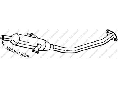 Centre Muffler, See accessories list for additionally required parts:  