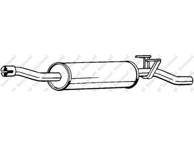 Centre Muffler, See accessories list for additionally required parts:  