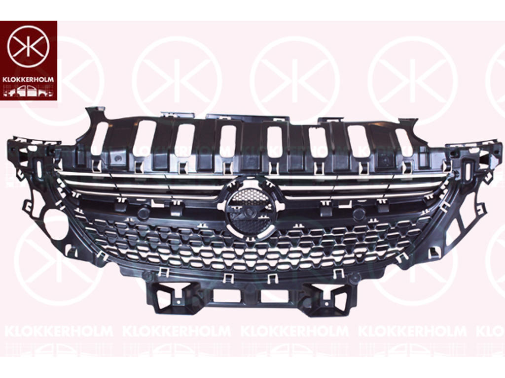 Ventilation Grille, bumper, Front, black, Centre, Colour: Mat