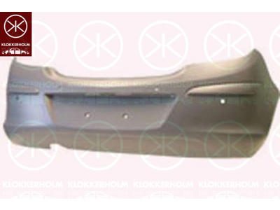 Bumper, w/primer, 3-drs, Rear, with hole(s) for park distance control, not for trim level: Sport, GSI, XSI, SRI