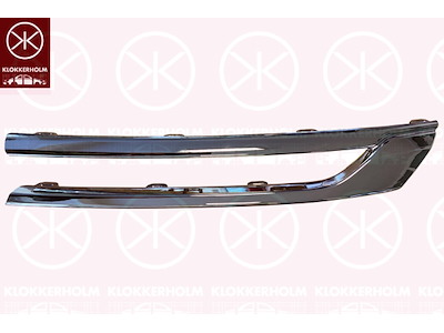 Suoja-/koristelista, jäähdyttimen säleikkö, Vasen, kromi