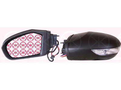 Exterior Mirror, w/primer, with indicator, for electric mirror adjustment, Heatable, Left
