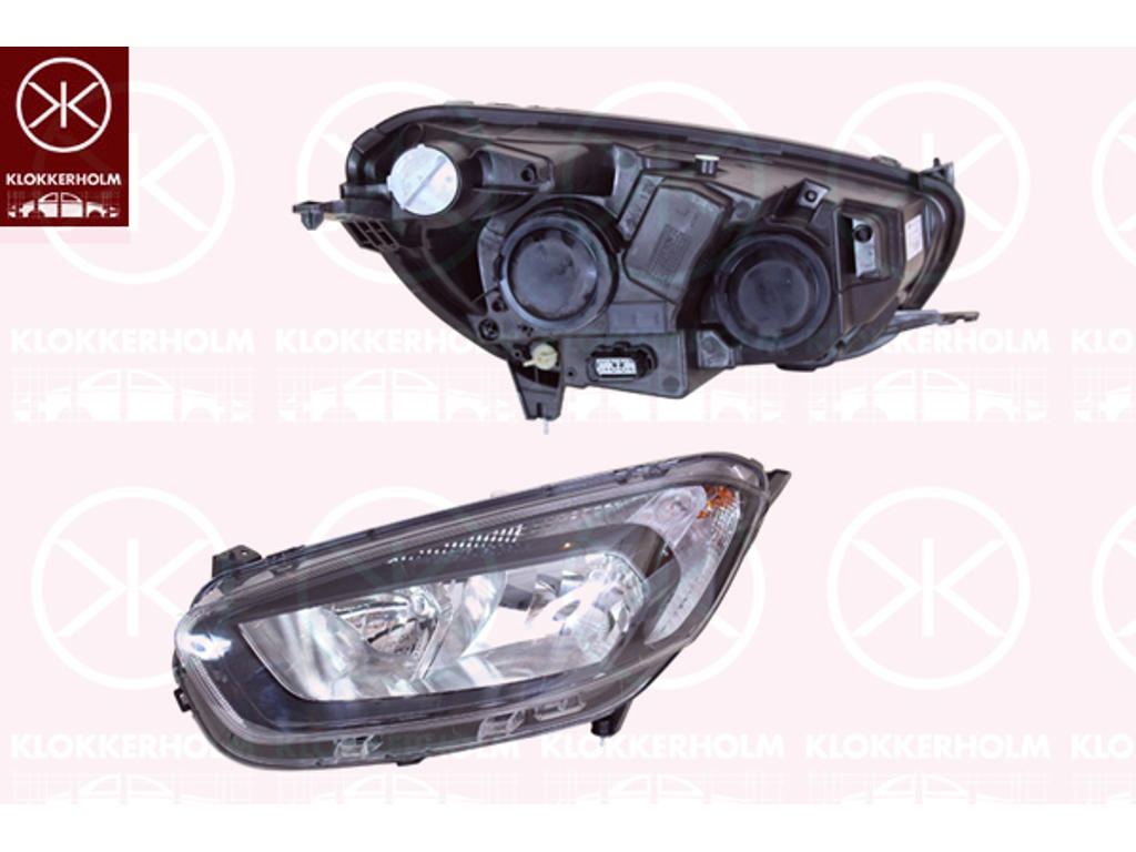 Headlight, Right, H7, H15, Housing Colour: black, with motor for headlamp levelling