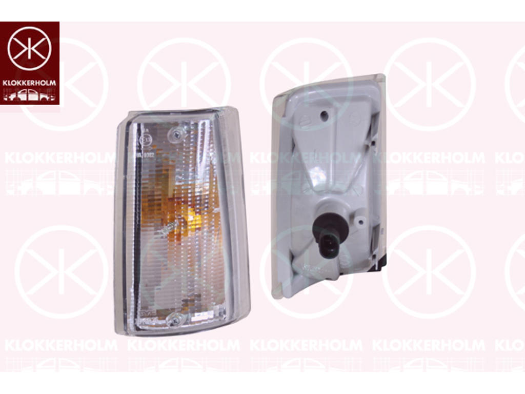 Blinker, med lamphållare, vit, Vänster