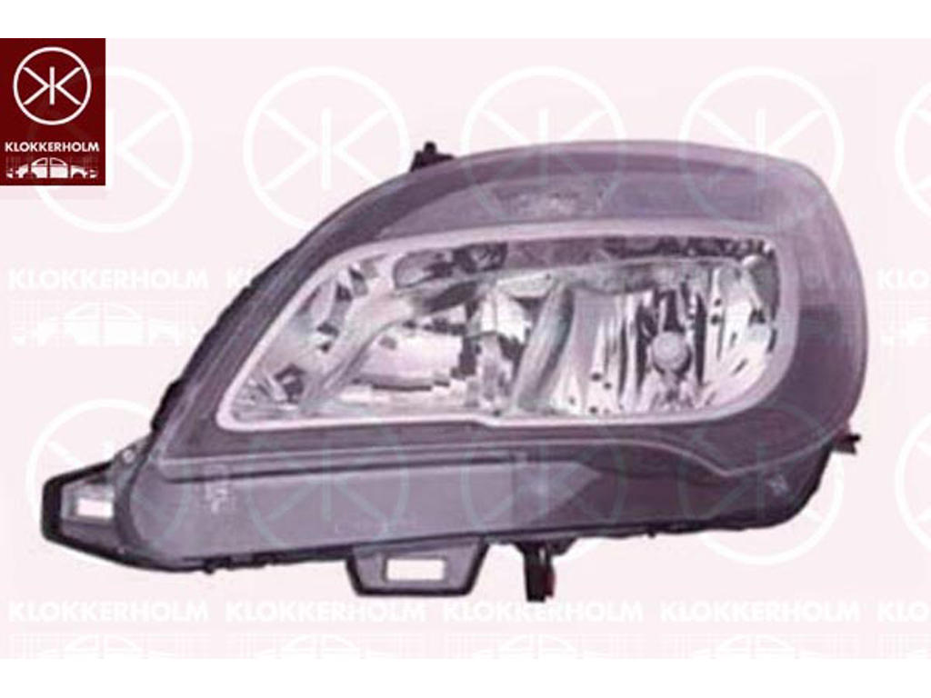Headlight, Left, H7/H1, with motor for headlamp levelling, Varroc